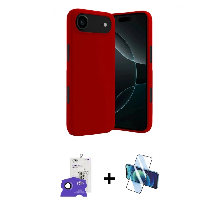 MARSİLYAN™- iPhone 17 Air Kılıf Kozmos Yansıma Özel Seri - Siyah 3D Antistatik Cam Ekran Koruyucu + Bilvis Titan Kamera Lens - SH