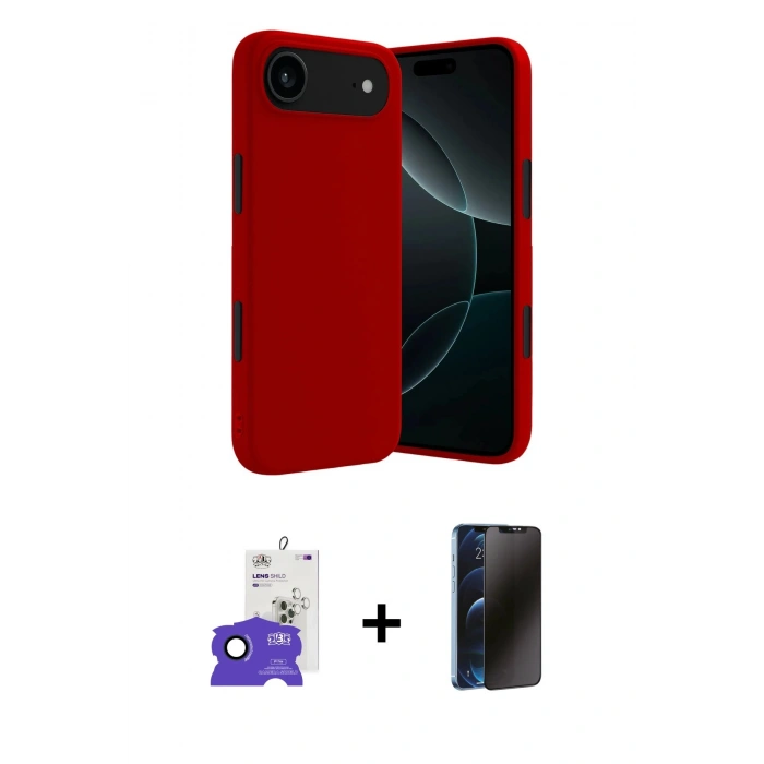 MARSİLYAN™- iPhone 17 Air Kılıf Kozmos Yansıma Özel Seri - Siyah 3D Antistatik Hayalet Cam Ekran Koruyucu + Bilvis Titan Kamera Lens - LT