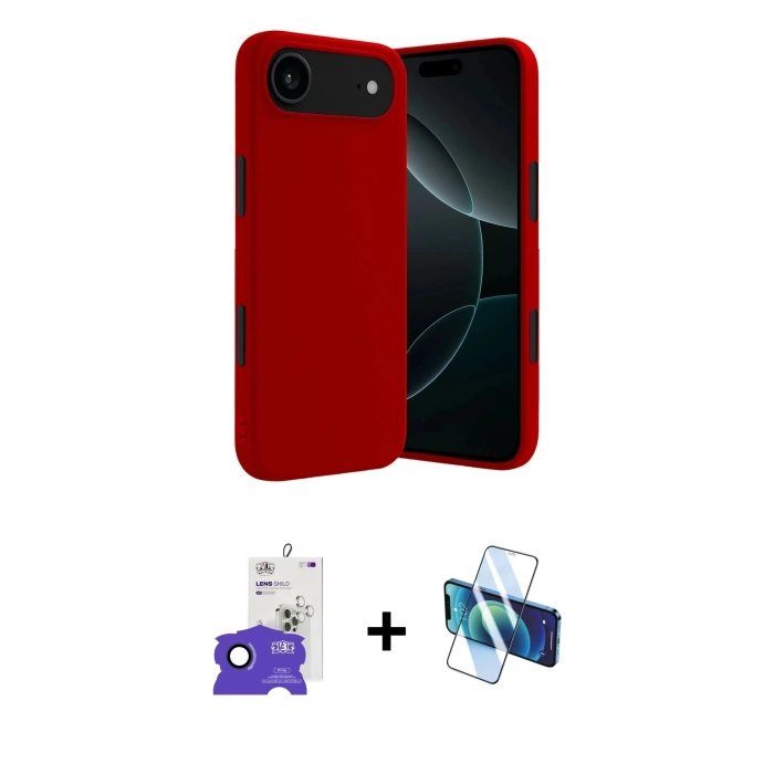 MARSİLYAN™- iPhone 17 Air Kılıf Kozmos Yansıma Özel Seri - Siyah 3D Antistatik Seramik Nano Ekran Koruyucu + Bilvis Titan Kamera Lens - LT