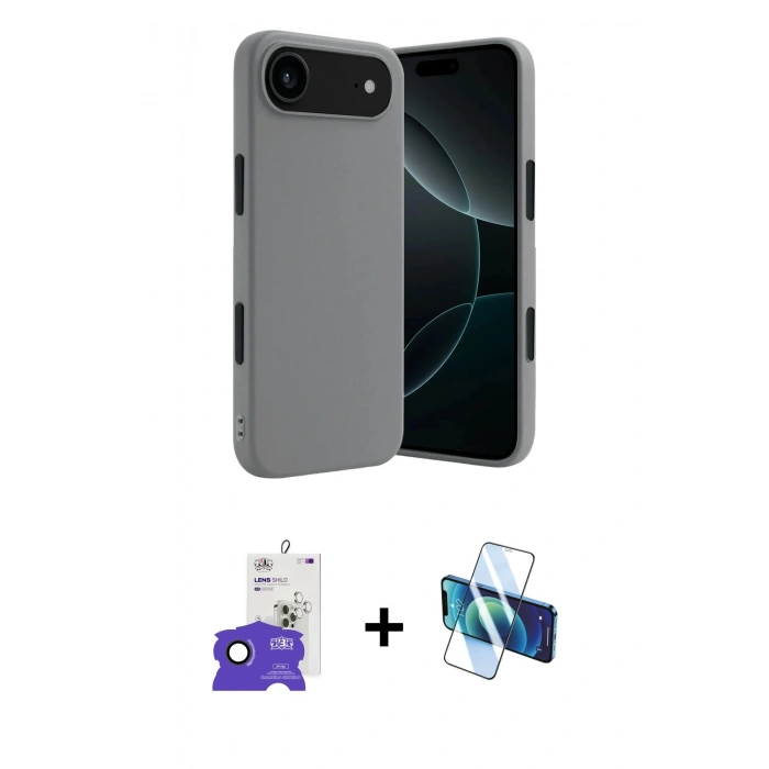 MARSİLYAN™- iPhone 17 Air Kılıf Kozmos Yansıma Özel Seri - Siyah 3D Antistatik Seramik Nano Ekran Koruyucu + Bilvis Titan Kamera Lens - SH
