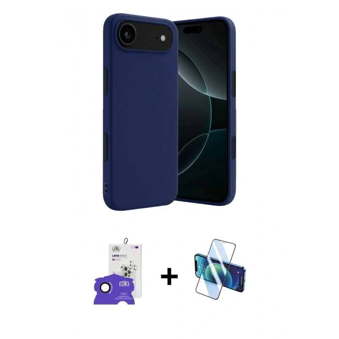 MARSİLYAN™- iPhone 17 Air Kılıf Kozmos Yansıma Özel Seri - Siyah 3D Antistatik Seramik Nano Ekran Koruyucu + Bilvis Titan Kamera Lens - SH