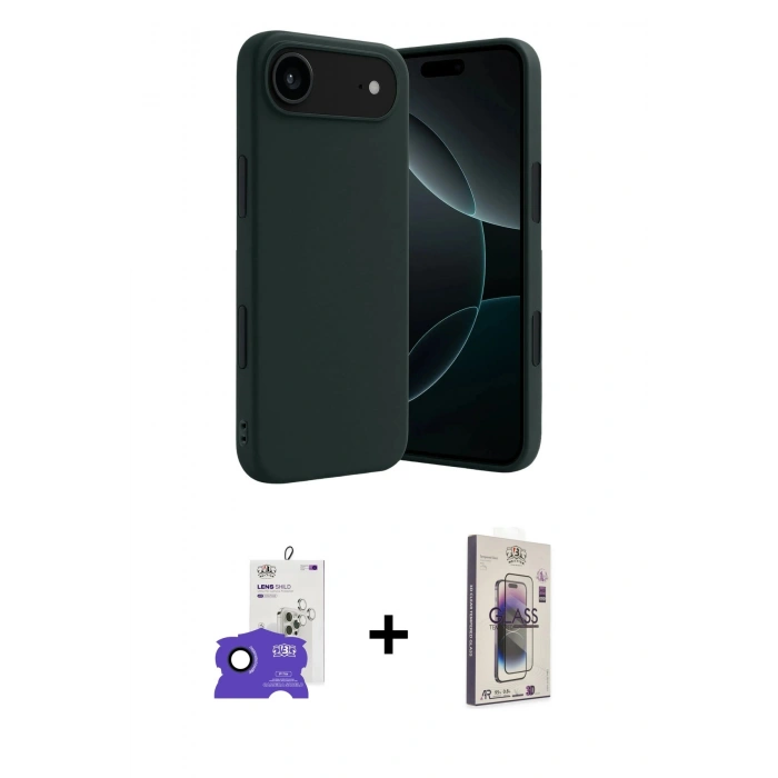 MARSİLYAN™- iPhone 17 Air Kılıf Kozmos Yansıma Özel Seri - Siyah Bilvis 3D Cam Ekran Koruyucu + Bilvis Titan Kamera Lens - LT