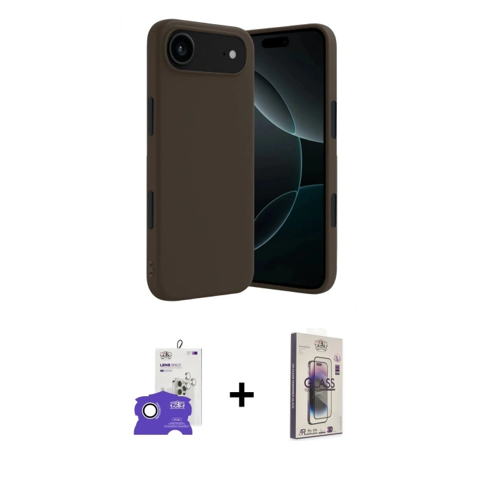 MARSİLYAN™- iPhone 17 Air Kılıf Kozmos Yansıma Özel Seri - Siyah Bilvis 3D Cam Ekran Koruyucu + Bilvis Titan Kamera Lens - GS