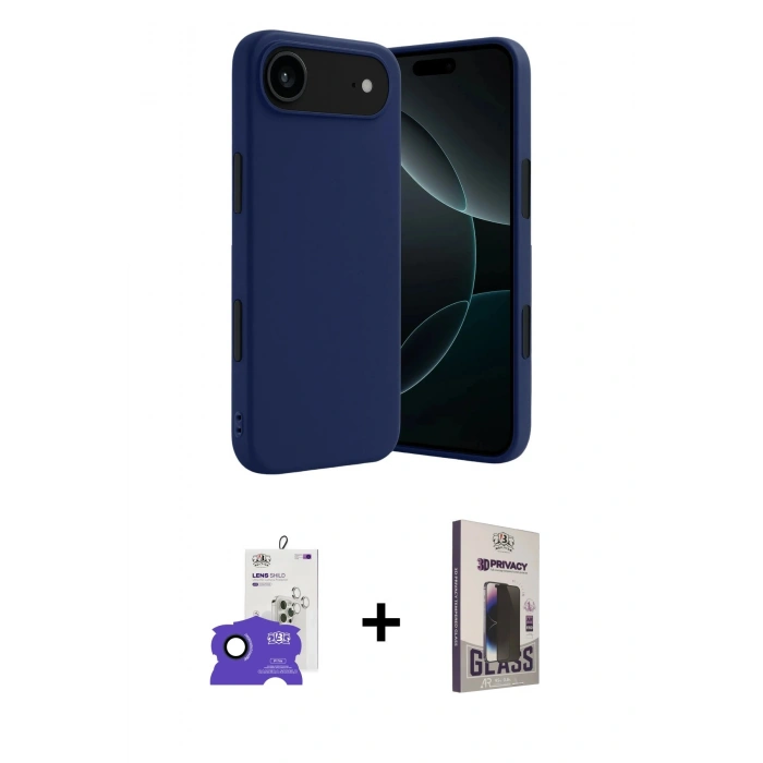 MARSİLYAN™- iPhone 17 Air Kılıf Kozmos Yansıma Özel Seri - Siyah Bilvis Hayalet Cam Ekran Koruyucu + Bilvis Titan Kamera Lens - LT