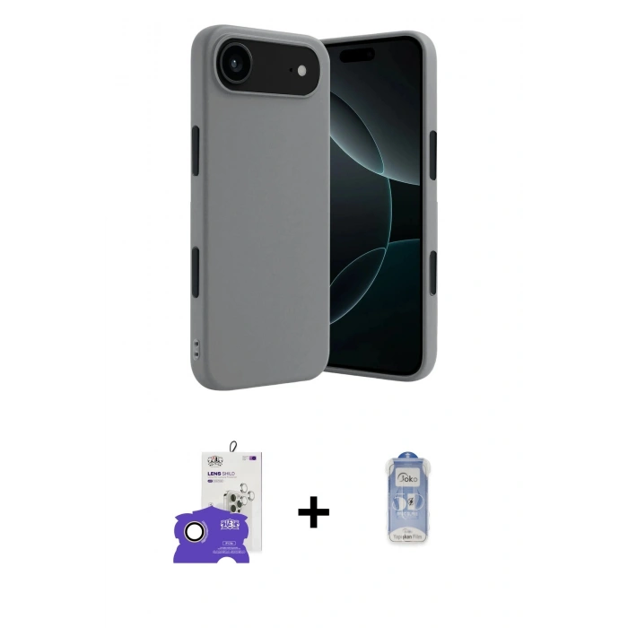 MARSİLYAN™- iPhone 17 Air Kılıf Kozmos Yansıma Özel Seri - Siyah Joko Magic 5D Cam + Bilvis Titan Kamera Lens - GD