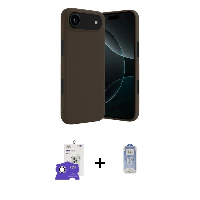 MARSİLYAN™- iPhone 17 Air Kılıf Kozmos Yansıma Özel Seri - Siyah Joko Magic 5D Cam + Bilvis Titan Kamera Lens - GS