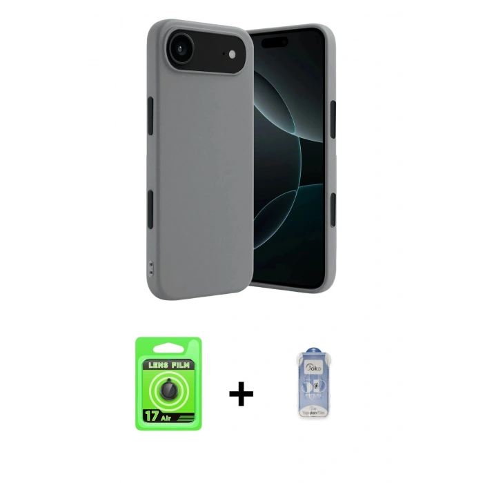 MARSİLYAN™- iPhone 17 Air Kılıf Kozmos Yansıma Özel Seri - Siyah Joko Magic 5D Cam + Raze Metal Kamera Lens - SH
