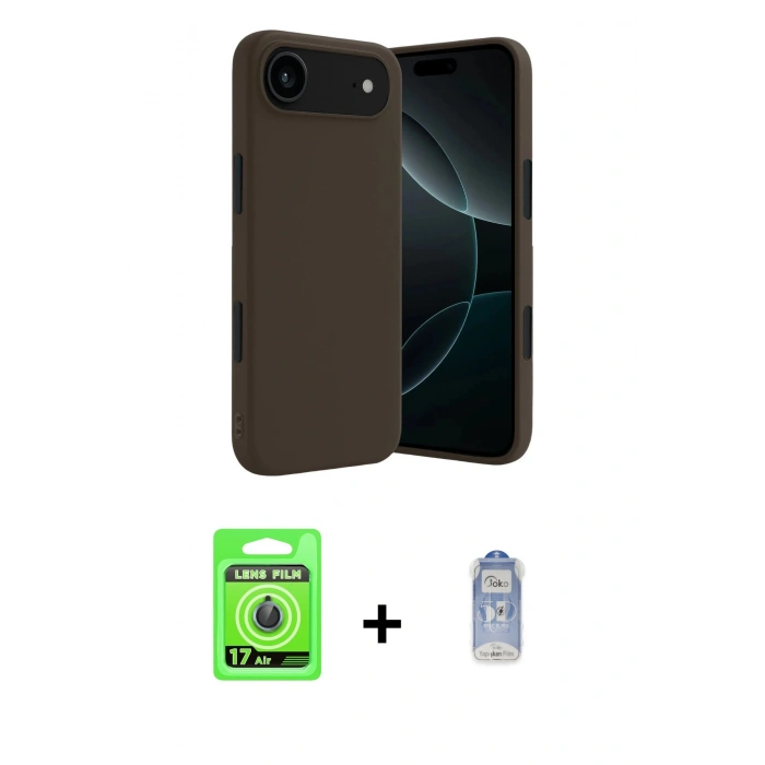 MARSİLYAN™- iPhone 17 Air Kılıf Kozmos Yansıma Özel Seri - Siyah Joko Magic 5D Cam + Raze Metal Kamera Lens - MI