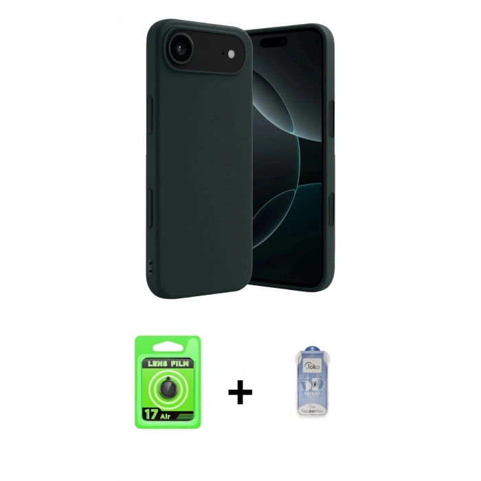 MARSİLYAN™- iPhone 17 Air Kılıf Kozmos Yansıma Özel Seri - Siyah Joko Magic 5D Cam + Raze Metal Kamera Lens - SH