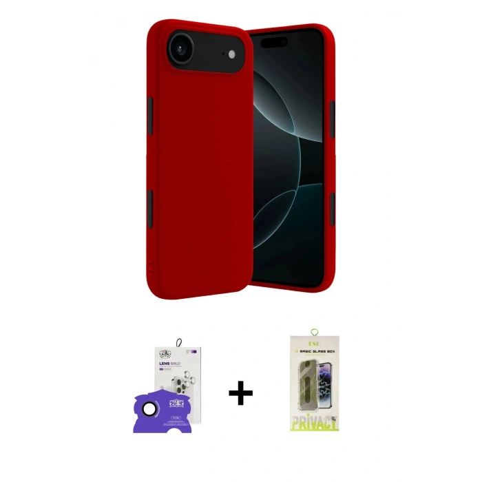 MARSİLYAN™- iPhone 17 Air Kılıf Kozmos Yansıma Özel Seri - Siyah Joko Magic 5D Hayalet Cam + Bilvis Titan Kamera Lens - SH