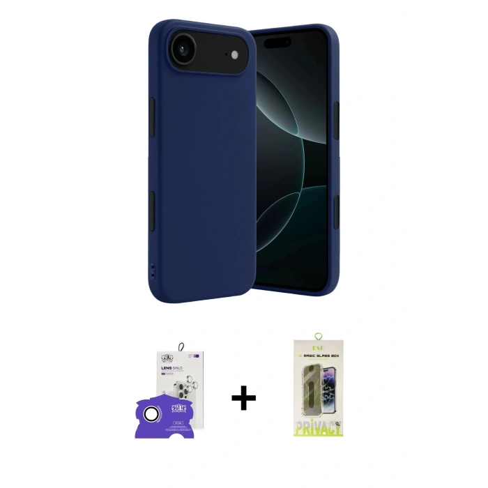 MARSİLYAN™- iPhone 17 Air Kılıf Kozmos Yansıma Özel Seri - Siyah Joko Magic 5D Hayalet Cam + Bilvis Titan Kamera Lens - GS