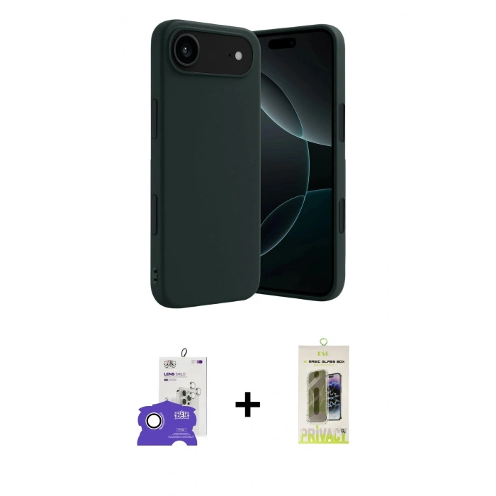 MARSİLYAN™- iPhone 17 Air Kılıf Kozmos Yansıma Özel Seri - Siyah Joko Magic 5D Hayalet Cam + Bilvis Titan Kamera Lens - GS