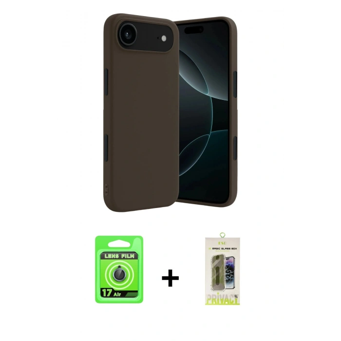 MARSİLYAN™- iPhone 17 Air Kılıf Kozmos Yansıma Özel Seri - Siyah Joko Magic 5D Hayalet Cam + Raze Metal Kamera Lens - MI