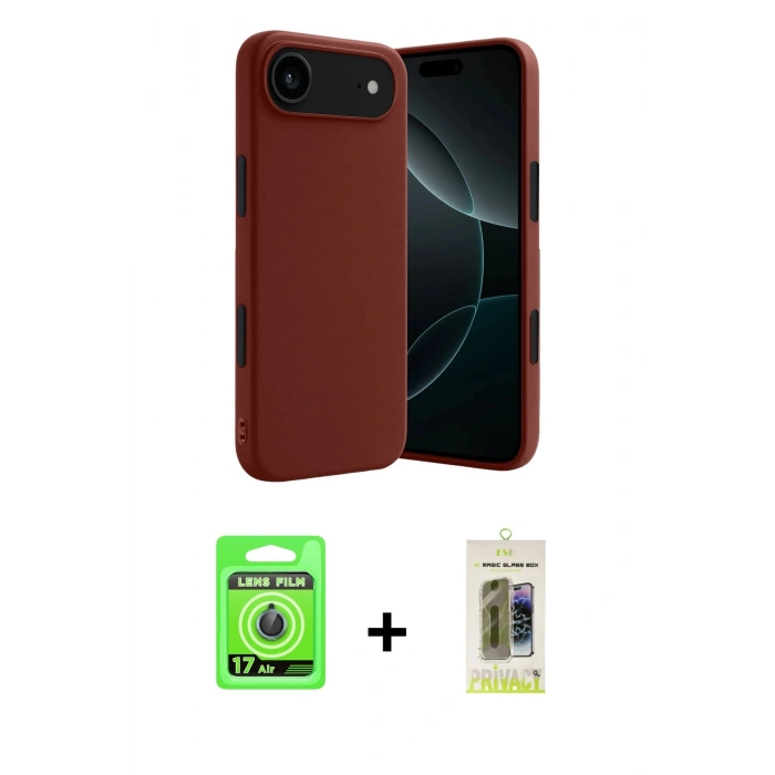 MARSİLYAN™- iPhone 17 Air Kılıf Kozmos Yansıma Özel Seri - Siyah Joko Magic 5D Hayalet Cam + Raze Metal Kamera Lens - MI