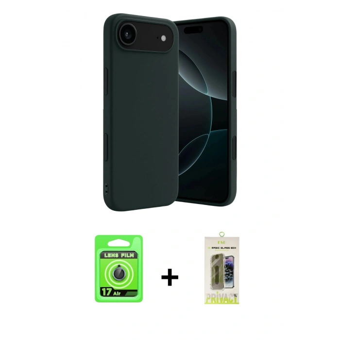 MARSİLYAN™- iPhone 17 Air Kılıf Kozmos Yansıma Özel Seri - Siyah Joko Magic 5D Hayalet Cam + Raze Metal Kamera Lens - MI