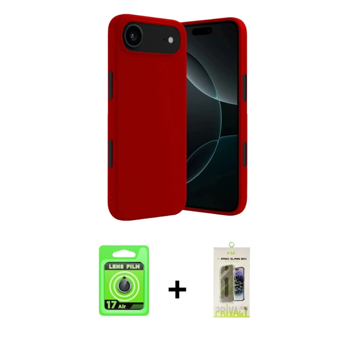 MARSİLYAN™- iPhone 17 Air Kılıf Kozmos Yansıma Özel Seri - Siyah Joko Magic 5D Hayalet Cam + Raze Metal Kamera Lens - MI