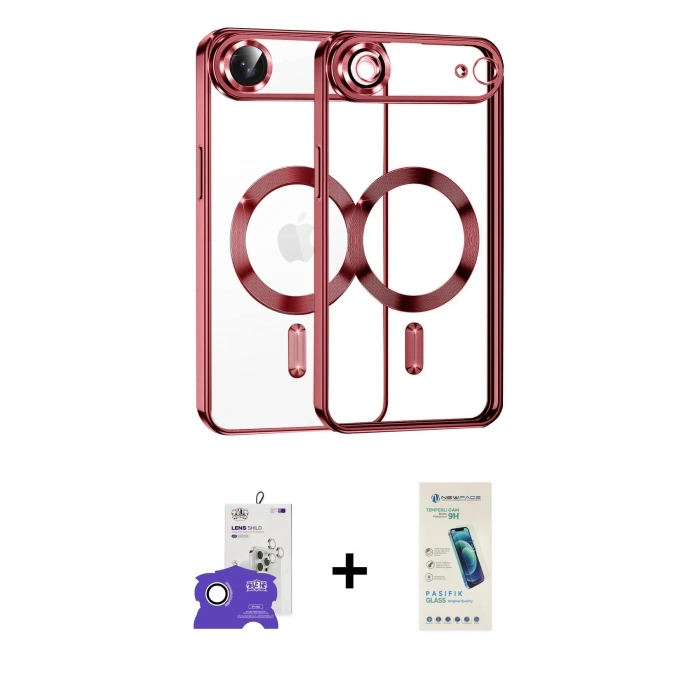 MARSİLYAN™- iPhone 17 Air Kılıf Nova Işık Özel Seri - Şeffaf Pasifik Cam Ekran Koruyucu + Bilvis Titan Kamera Lens - GS