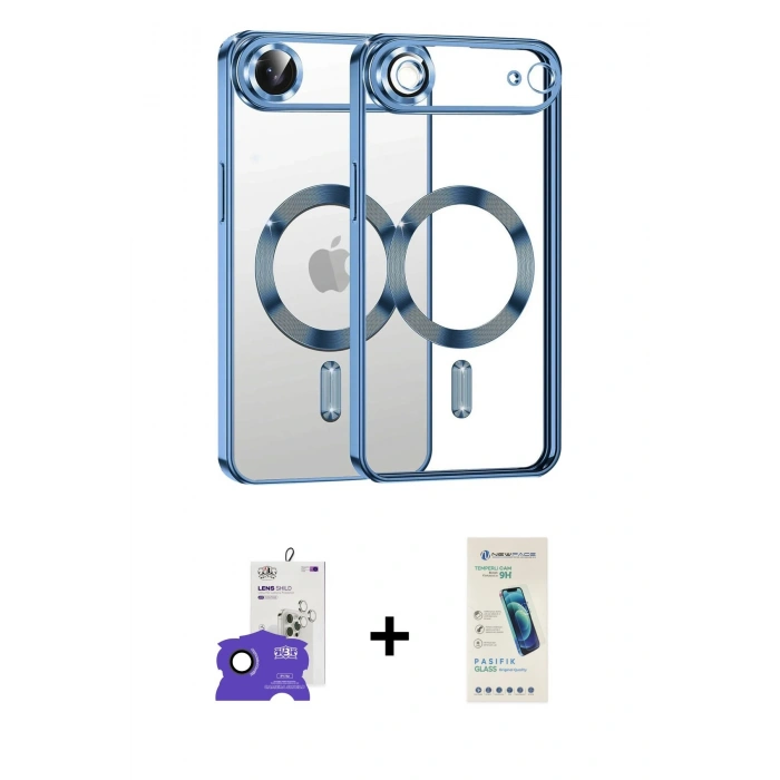 MARSİLYAN™- iPhone 17 Air Kılıf Nova Işık Özel Seri - Şeffaf Pasifik Cam Ekran Koruyucu + Bilvis Titan Kamera Lens - SH