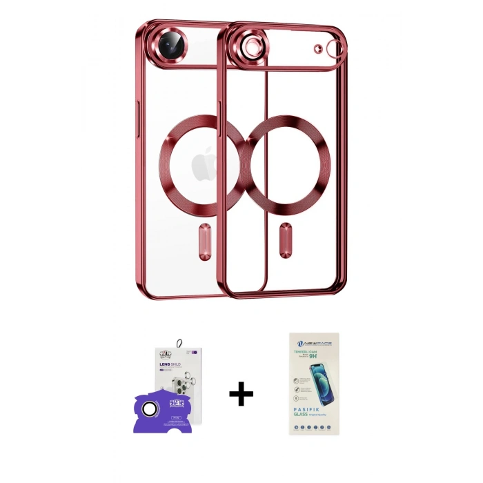MARSİLYAN™- iPhone 17 Air Kılıf Nova Işık Özel Seri - Şeffaf Pasifik Cam Ekran Koruyucu + Bilvis Titan Kamera Lens - GD