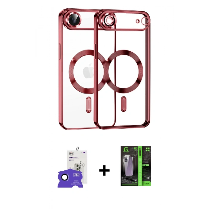 MARSİLYAN™- iPhone 17 Air Kılıf Nova Işık Özel Seri - Siyah 360 Mat Full Body Arka Koruyucu + Bilvis Titan Kamera Lens - LT