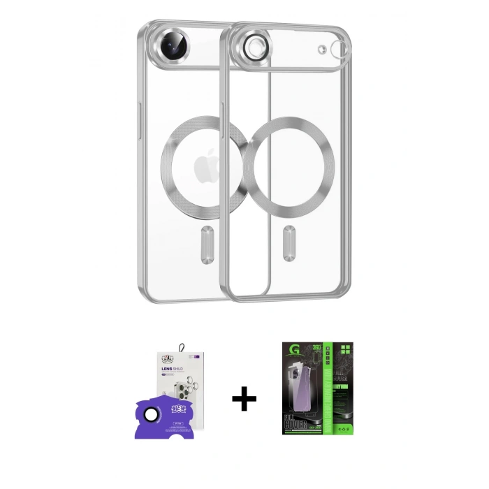 MARSİLYAN™- iPhone 17 Air Kılıf Nova Işık Özel Seri - Siyah 360 Mat Full Body Arka Koruyucu + Bilvis Titan Kamera Lens - LT