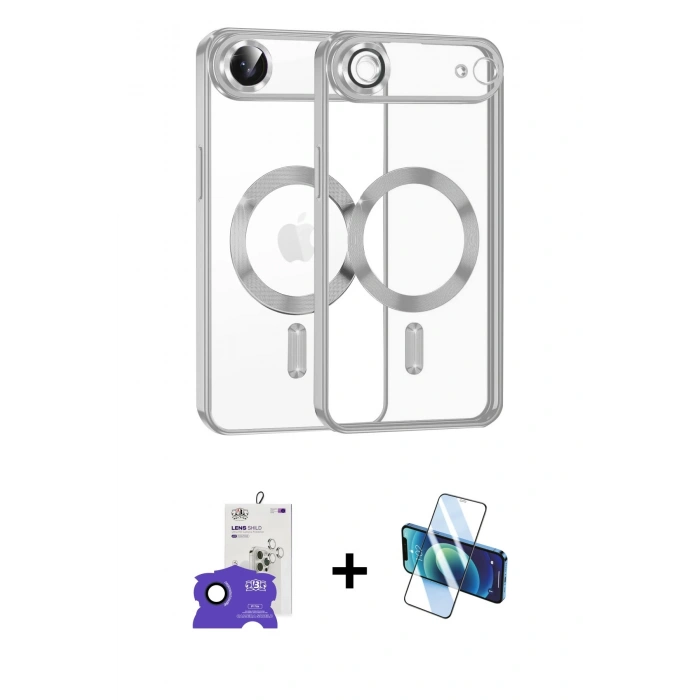 MARSİLYAN™- iPhone 17 Air Kılıf Nova Işık Özel Seri - Siyah 3D Antistatik Seramik Nano Ekran Koruyucu + Bilvis Titan Kamera Lens - LT
