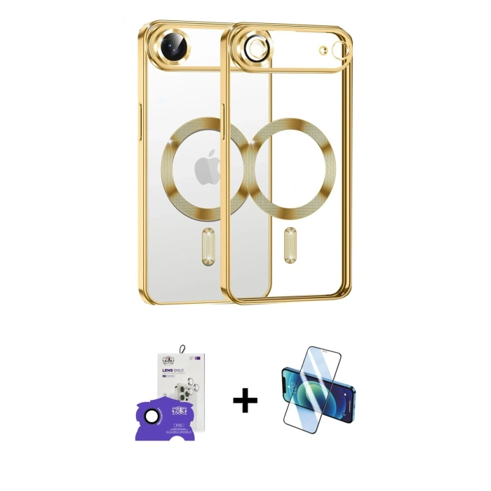 MARSİLYAN™- iPhone 17 Air Kılıf Nova Işık Özel Seri - Siyah 3D Antistatik Seramik Nano Ekran Koruyucu + Bilvis Titan Kamera Lens - LT