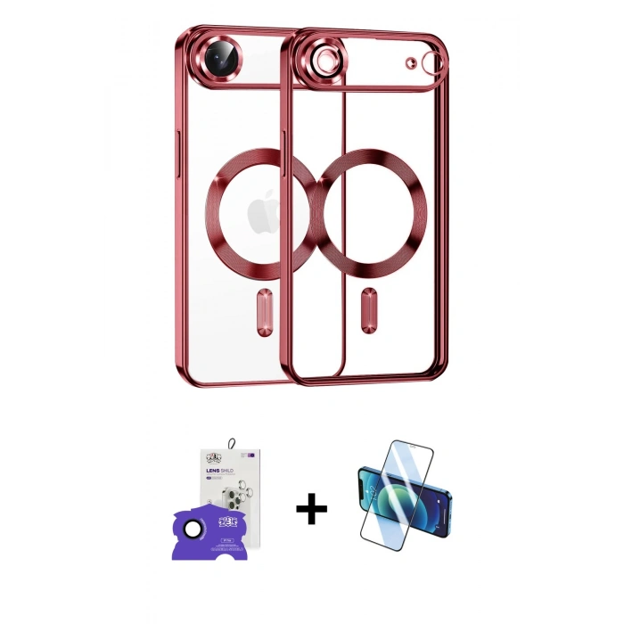 MARSİLYAN™- iPhone 17 Air Kılıf Nova Işık Özel Seri - Siyah 3D Antistatik Seramik Nano Ekran Koruyucu + Bilvis Titan Kamera Lens - LT