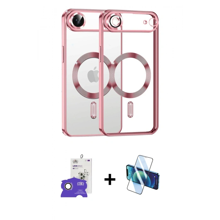 MARSİLYAN™- iPhone 17 Air Kılıf Nova Işık Özel Seri - Siyah 3D Antistatik Seramik Nano Ekran Koruyucu + Bilvis Titan Kamera Lens - GD