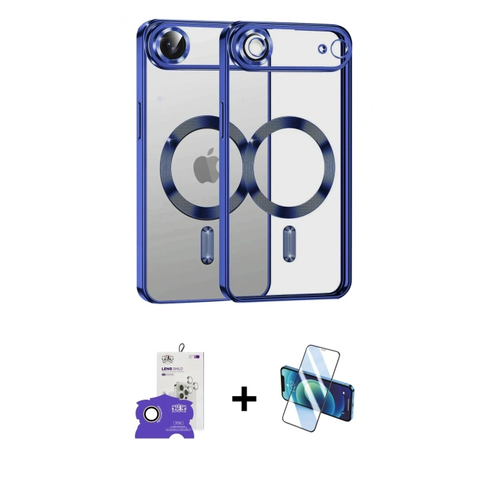 MARSİLYAN™- iPhone 17 Air Kılıf Nova Işık Özel Seri - Siyah 3D Antistatik Seramik Nano Ekran Koruyucu + Bilvis Titan Kamera Lens - GD