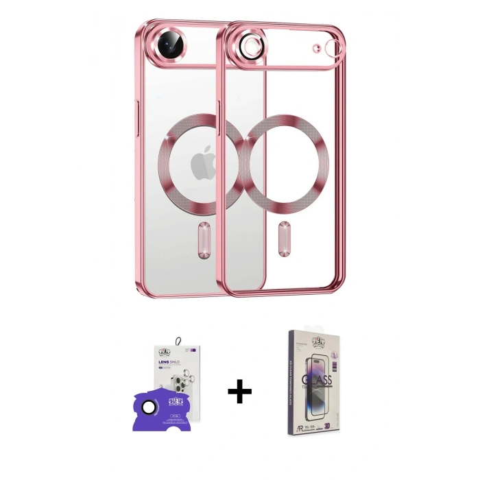 MARSİLYAN™- iPhone 17 Air Kılıf Nova Işık Özel Seri - Siyah Bilvis 3D Cam Ekran Koruyucu + Bilvis Titan Kamera Lens - SH