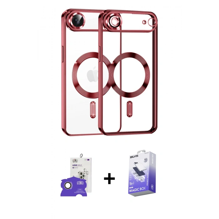 MARSİLYAN™- iPhone 17 Air Kılıf Nova Işık Özel Seri - Siyah Bilvis 5in1 5D Magic Hayalet Cam Ekran Koruyucu + Bilvis Titan Kamera Lens - GD