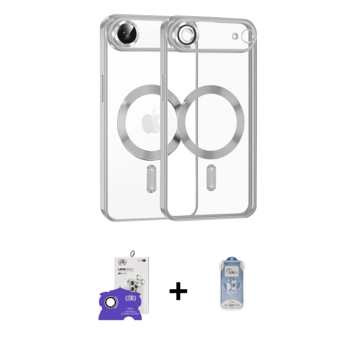 MARSİLYAN™- iPhone 17 Air Kılıf Nova Işık Özel Seri - Siyah Joko Magic 5D Cam + Bilvis Titan Kamera Lens - GD
