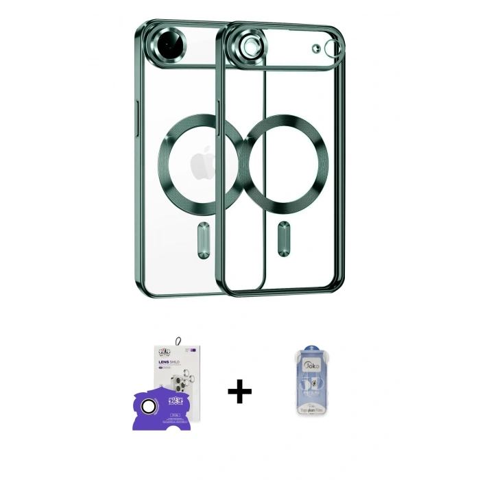 MARSİLYAN™- iPhone 17 Air Kılıf Nova Işık Özel Seri - Siyah Joko Magic 5D Cam + Bilvis Titan Kamera Lens - GD
