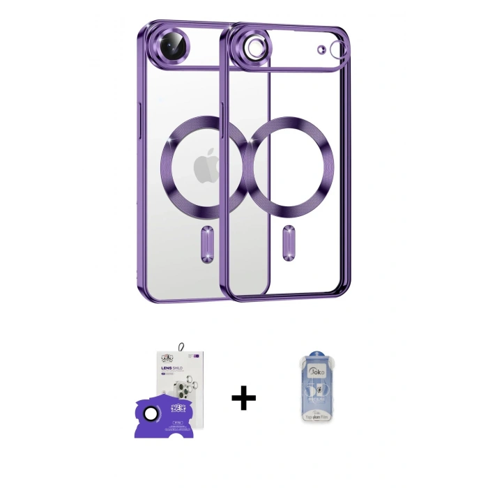 MARSİLYAN™- iPhone 17 Air Kılıf Nova Işık Özel Seri - Siyah Joko Magic 5D Cam + Bilvis Titan Kamera Lens - LT