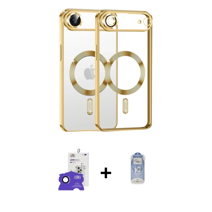 MARSİLYAN™- iPhone 17 Air Kılıf Nova Işık Özel Seri - Siyah Joko Magic 5D Cam + Bilvis Titan Kamera Lens - LT