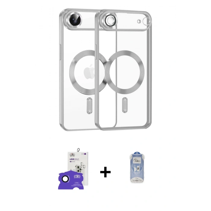 MARSİLYAN™- iPhone 17 Air Kılıf Nova Işık Özel Seri - Siyah Joko Magic 5D Cam + Bilvis Titan Kamera Lens - LT