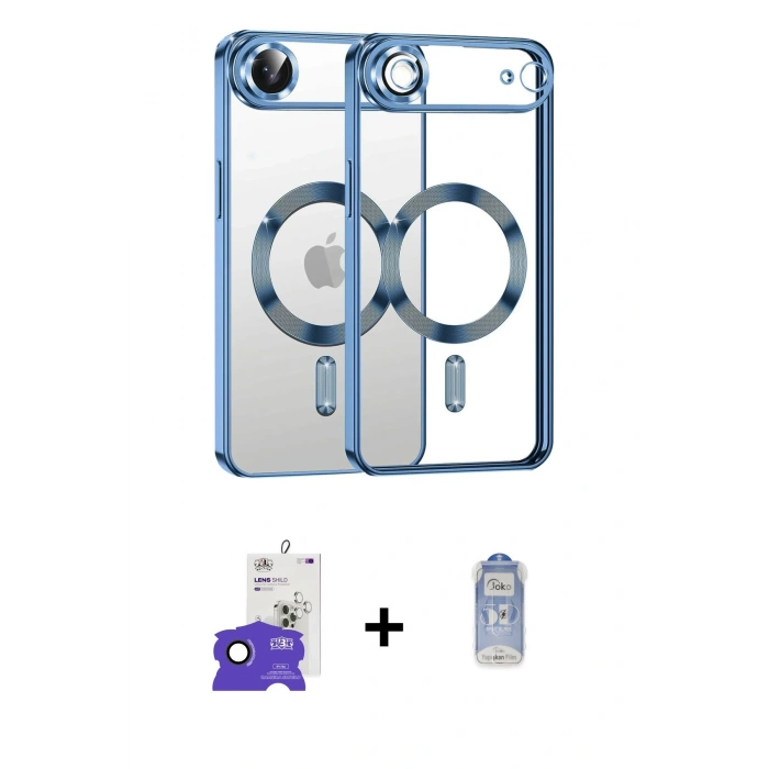 MARSİLYAN™- iPhone 17 Air Kılıf Nova Işık Özel Seri - Siyah Joko Magic 5D Cam + Bilvis Titan Kamera Lens - SH