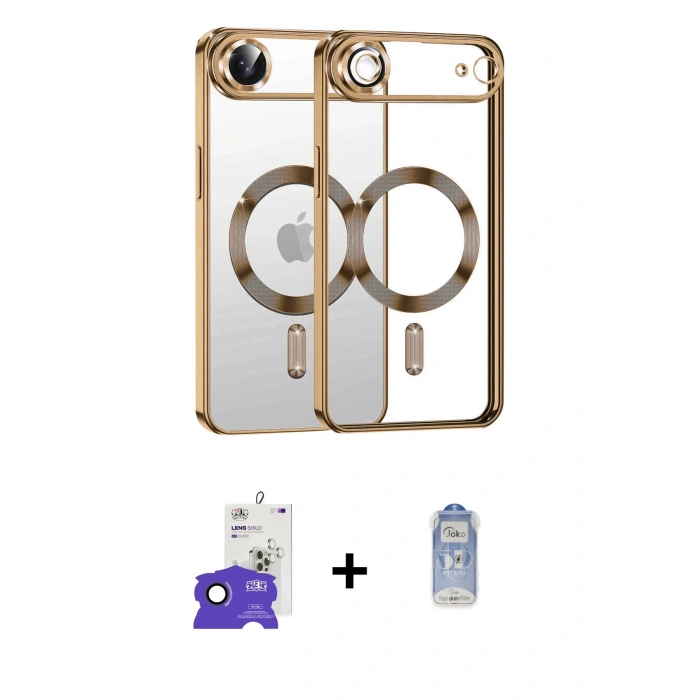 MARSİLYAN™- iPhone 17 Air Kılıf Nova Işık Özel Seri - Siyah Joko Magic 5D Cam + Bilvis Titan Kamera Lens - SH