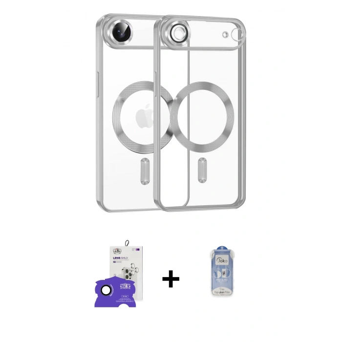 MARSİLYAN™- iPhone 17 Air Kılıf Nova Işık Özel Seri - Siyah Joko Magic 5D Cam + Bilvis Titan Kamera Lens - SH