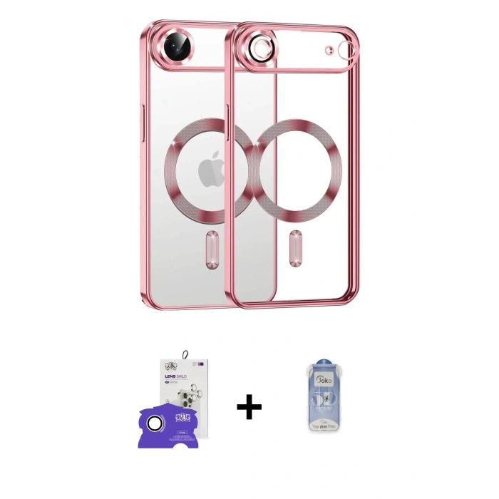 MARSİLYAN™- iPhone 17 Air Kılıf Nova Işık Özel Seri - Siyah Joko Magic 5D Cam + Bilvis Titan Kamera Lens - GS