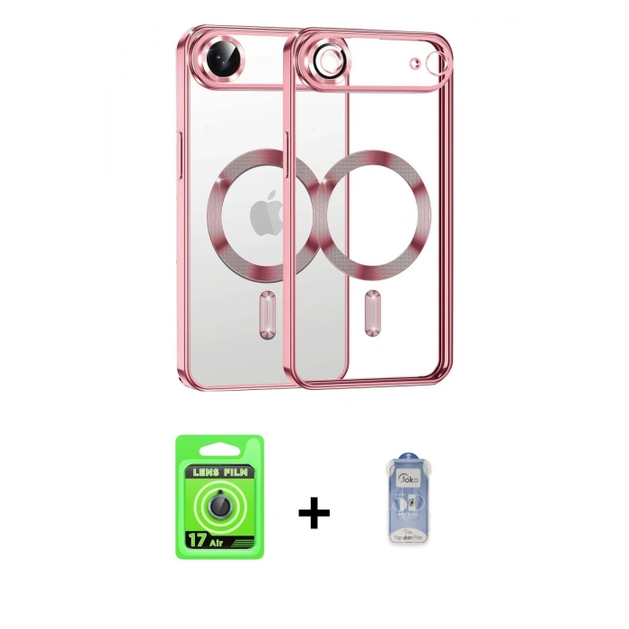 MARSİLYAN™- iPhone 17 Air Kılıf Nova Işık Özel Seri - Siyah Joko Magic 5D Cam + Raze Metal Kamera Lens - MI