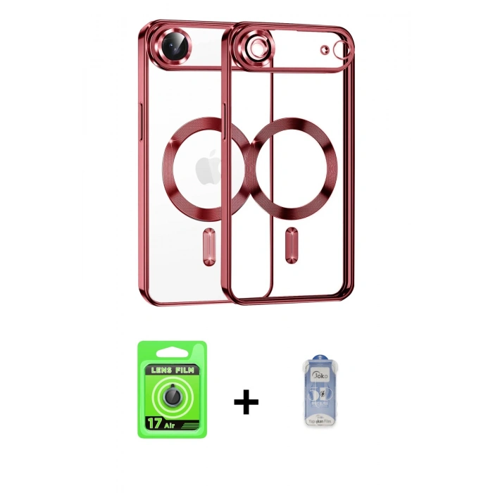 MARSİLYAN™- iPhone 17 Air Kılıf Nova Işık Özel Seri - Siyah Joko Magic 5D Cam + Raze Metal Kamera Lens - MI