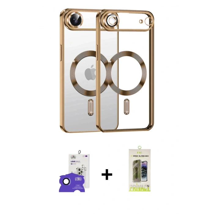 MARSİLYAN™- iPhone 17 Air Kılıf Nova Işık Özel Seri - Siyah Joko Magic 5D Hayalet Cam + Bilvis Titan Kamera Lens - LT