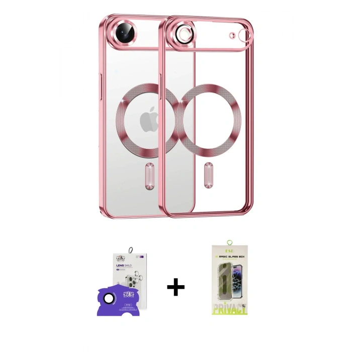 MARSİLYAN™- iPhone 17 Air Kılıf Nova Işık Özel Seri - Siyah Joko Magic 5D Hayalet Cam + Bilvis Titan Kamera Lens - LT