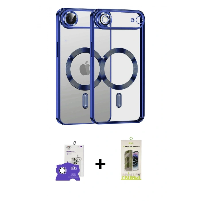 MARSİLYAN™- iPhone 17 Air Kılıf Nova Işık Özel Seri - Siyah Joko Magic 5D Hayalet Cam + Bilvis Titan Kamera Lens - GS