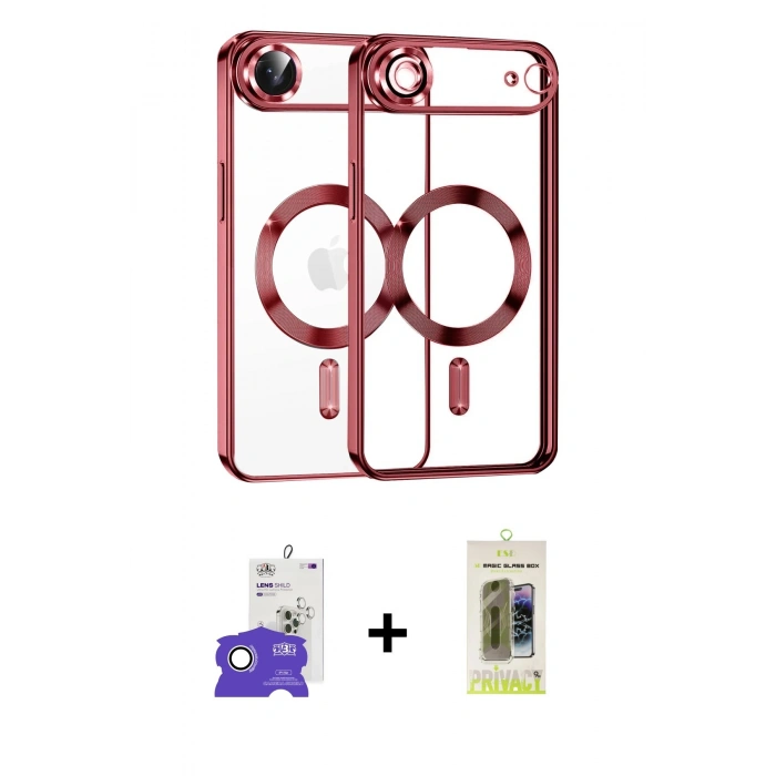 MARSİLYAN™- iPhone 17 Air Kılıf Nova Işık Özel Seri - Siyah Joko Magic 5D Hayalet Cam + Bilvis Titan Kamera Lens - GS