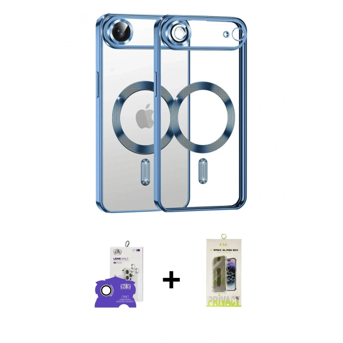 MARSİLYAN™- iPhone 17 Air Kılıf Nova Işık Özel Seri - Siyah Joko Magic 5D Hayalet Cam + Bilvis Titan Kamera Lens - GD
