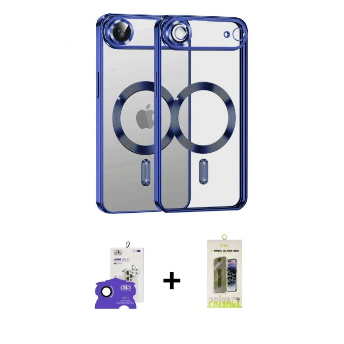 MARSİLYAN™- iPhone 17 Air Kılıf Nova Işık Özel Seri - Siyah Joko Magic 5D Hayalet Cam + Bilvis Titan Kamera Lens - LT
