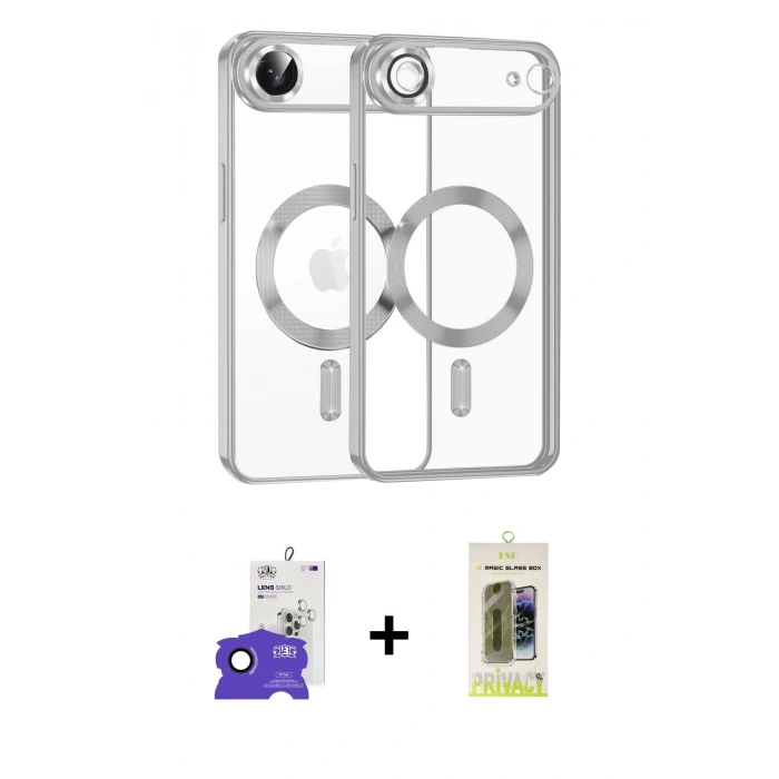 MARSİLYAN™- iPhone 17 Air Kılıf Nova Işık Özel Seri - Siyah Joko Magic 5D Hayalet Cam + Bilvis Titan Kamera Lens - LT